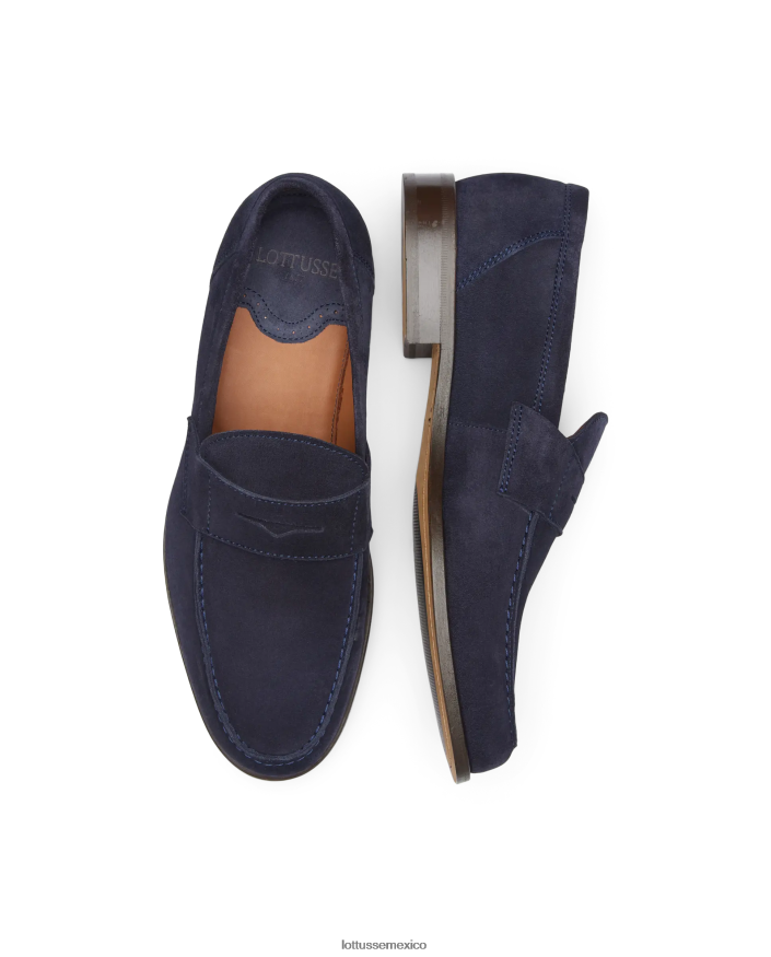 azul marino Lottusse hombres mocasines Daytona de ante PNBVJ063