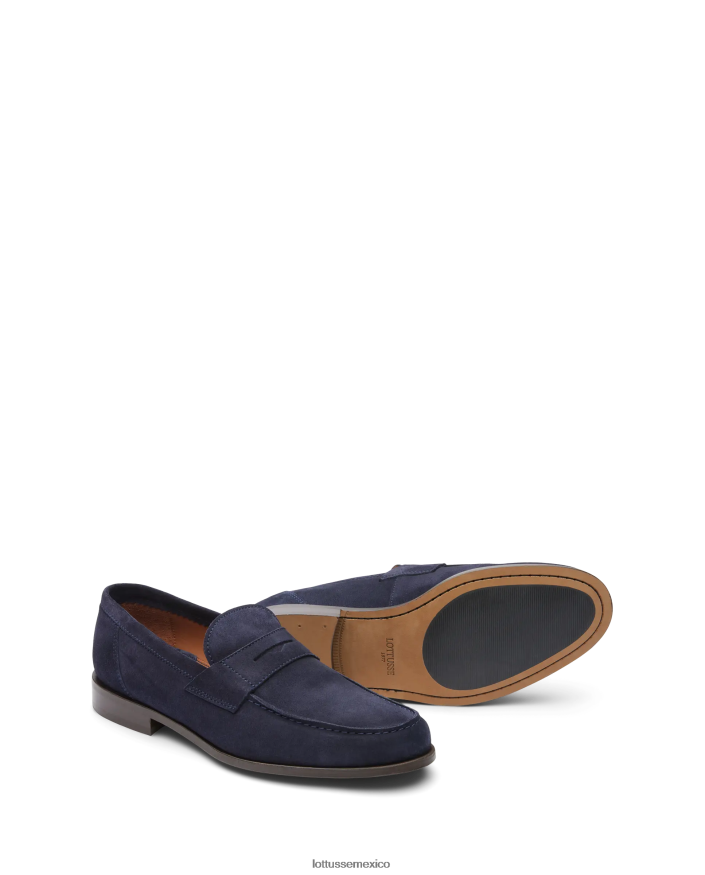 azul marino Lottusse hombres mocasines Daytona de ante PNBVJ063