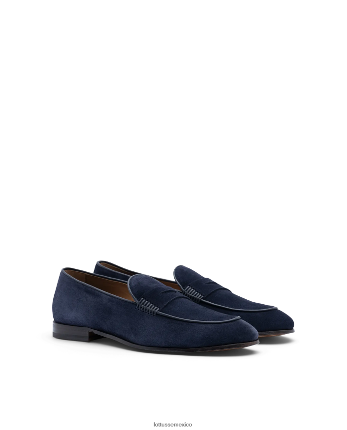 azul marino Lottusse hombres mocasines verona de ante PNBVJ078