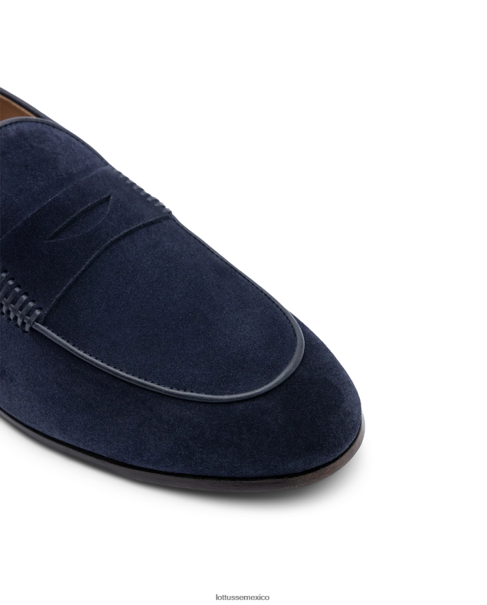 azul marino Lottusse hombres mocasines verona de ante PNBVJ078