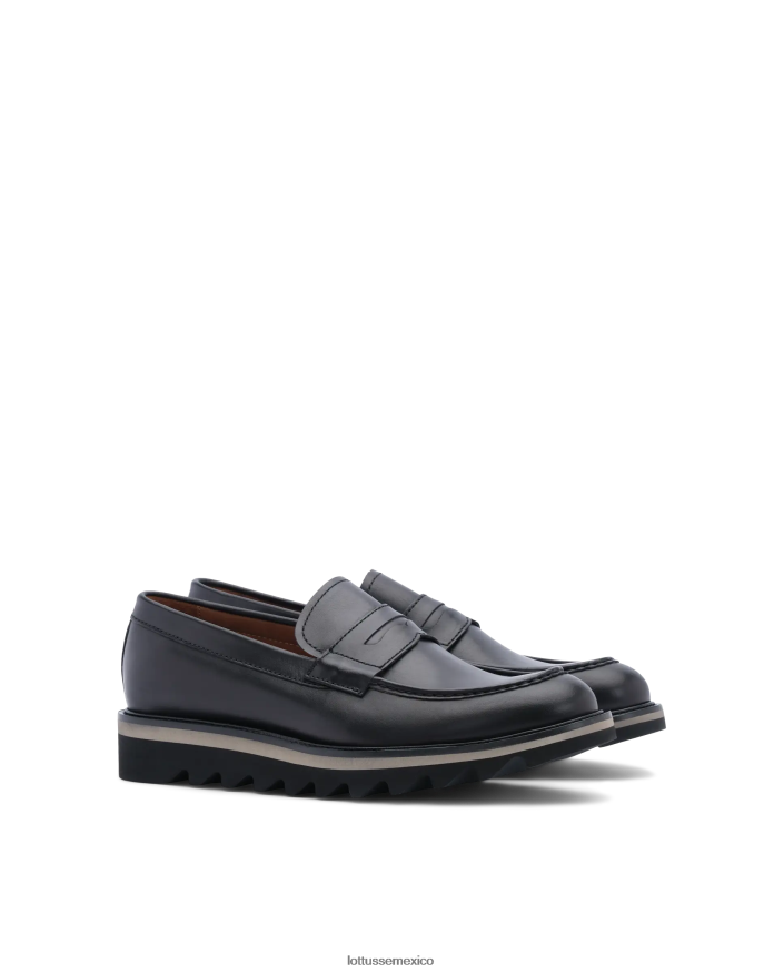 negro Lottusse hombres mocasines Dublin de piel anilina PNBVJ0181