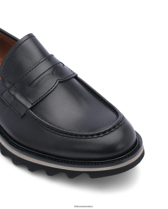 negro Lottusse hombres mocasines Dublin de piel anilina PNBVJ0181