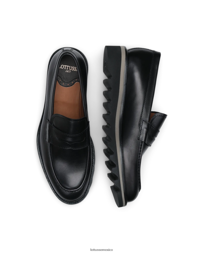 negro Lottusse hombres mocasines Dublin de piel anilina PNBVJ0181