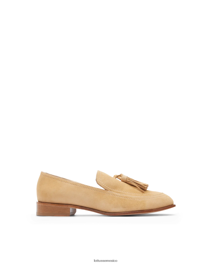 beige Lottusse mujer mocasines claire de gamuza PNBVJ0244