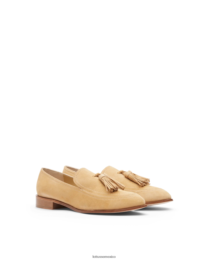 beige Lottusse mujer mocasines claire de gamuza PNBVJ0244