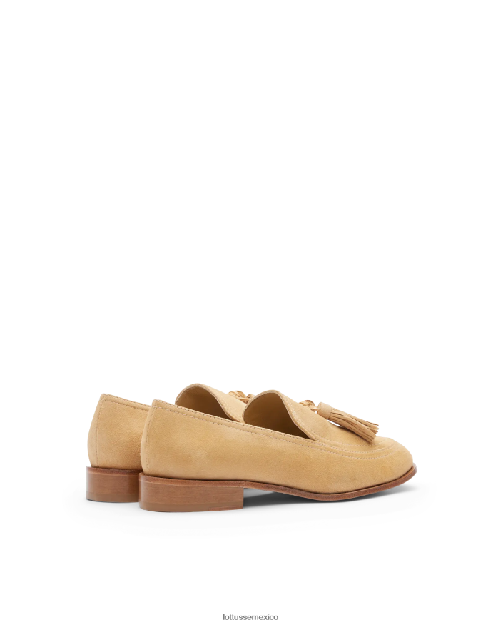 beige Lottusse mujer mocasines claire de gamuza PNBVJ0244