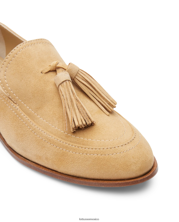 beige Lottusse mujer mocasines claire de gamuza PNBVJ0244