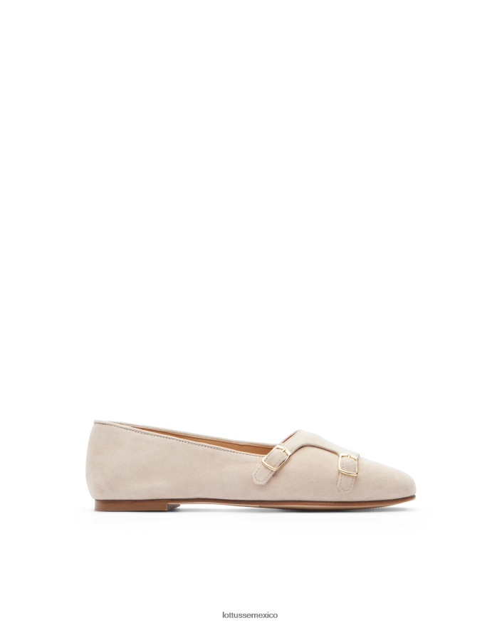 beige Lottusse mujer mocasines goya de ante de cabra PNBVJ0278